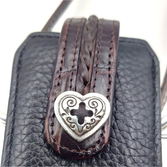 Brighton Two Tone Croc Embossed Leather Phone Case Silverplated Adjustable Strap - Picture 7 of 8